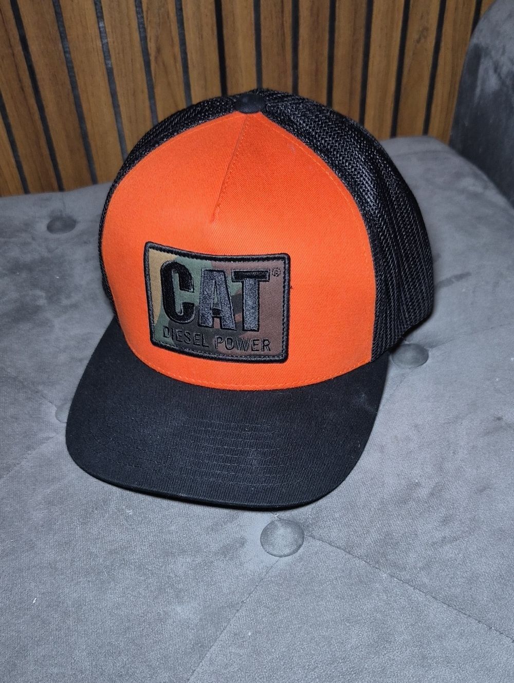 Men's Orange and Black Hat